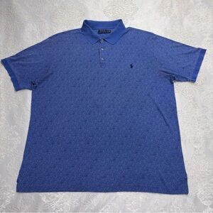 Polo Ralph Lauren Soft Cotton Polo Short Sleeve In Blue Floral Size 2XL Tall